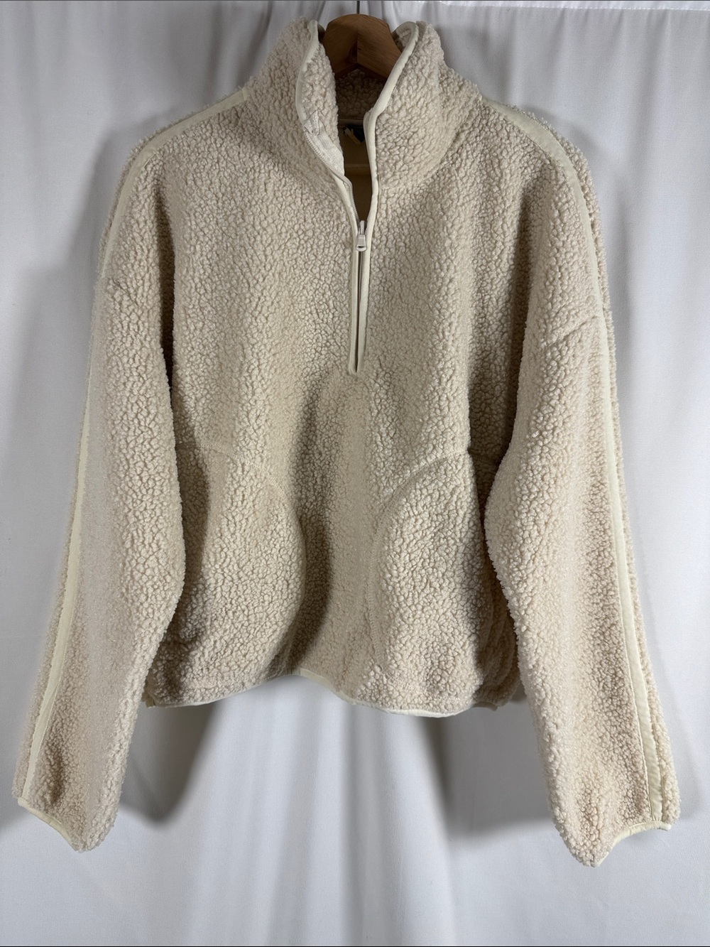 Old Navy Cream Sherpa Half-Zip Teddy Jacket
